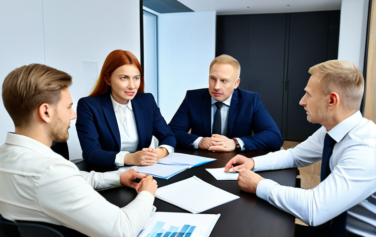브랜드 마케팅에서 인플루언서와의 협업 - Business Meeting in Moscow**
"A professional marketing team in a modern Moscow office, discussing i...