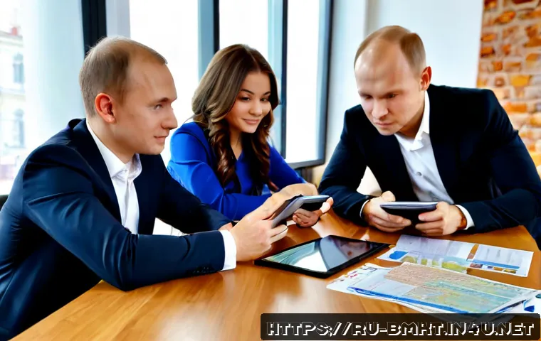 Home 17 브랜드 마케팅 채널 운영 전략 - Photorealistic modern marketing strategy meeting in a bright Moscow creative office, diverse Russian...